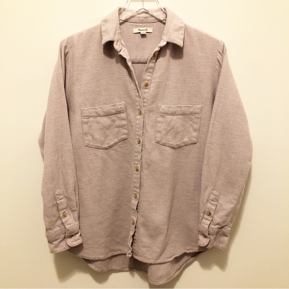 Madewell Cotton Flannel Shacket Purple Women’s Size Small